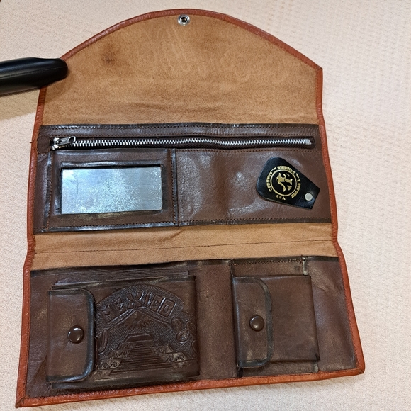 Alejandro Yeo Clutch Wallet Hand Tooled Pure Leather Floral Engraved With Mexico - Picture 7 of 16